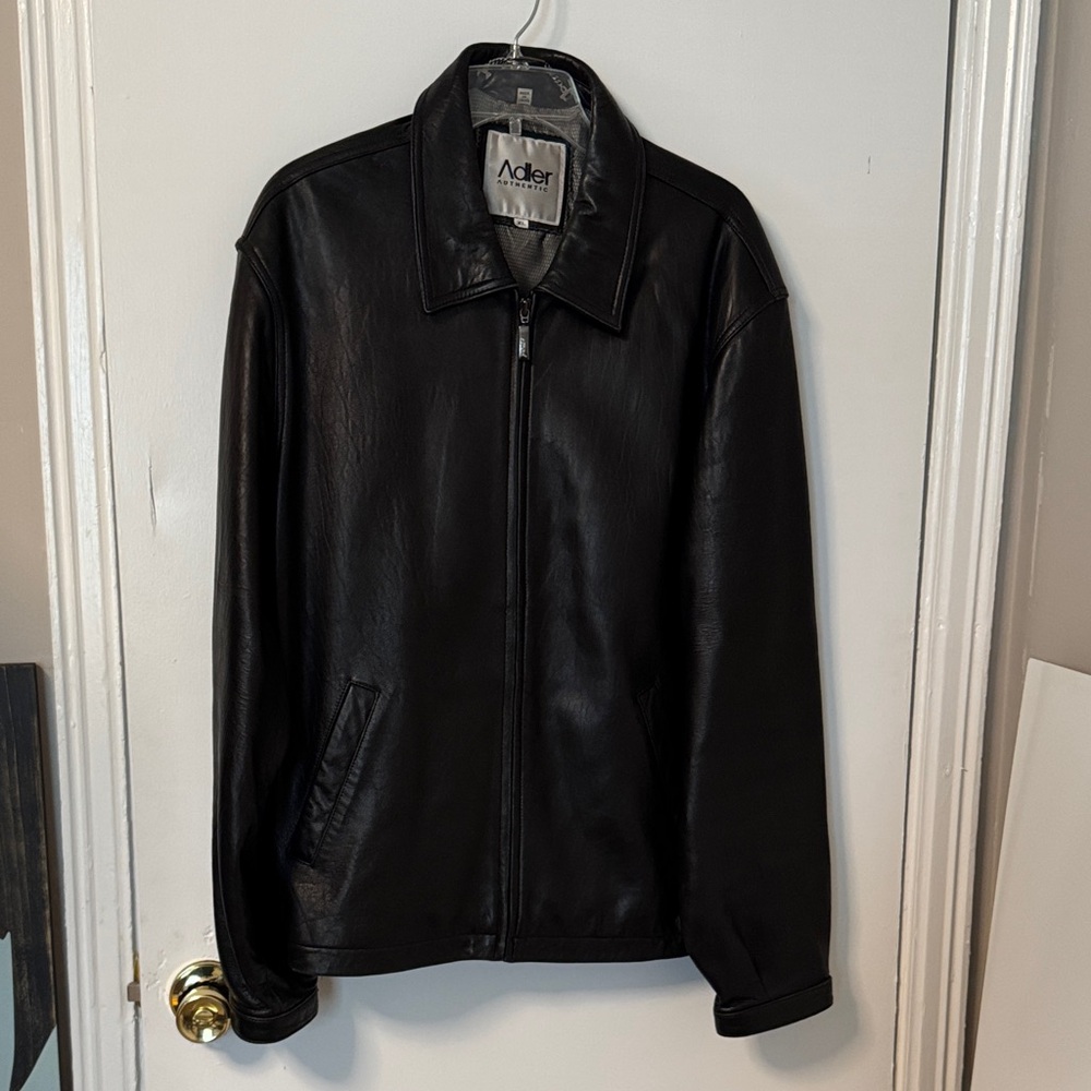 Ader Men's Classic Black Leather Jacket